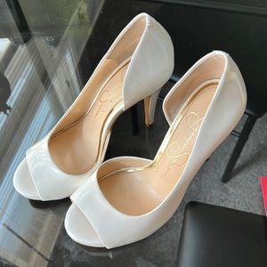 Jessica Simpson White Heels